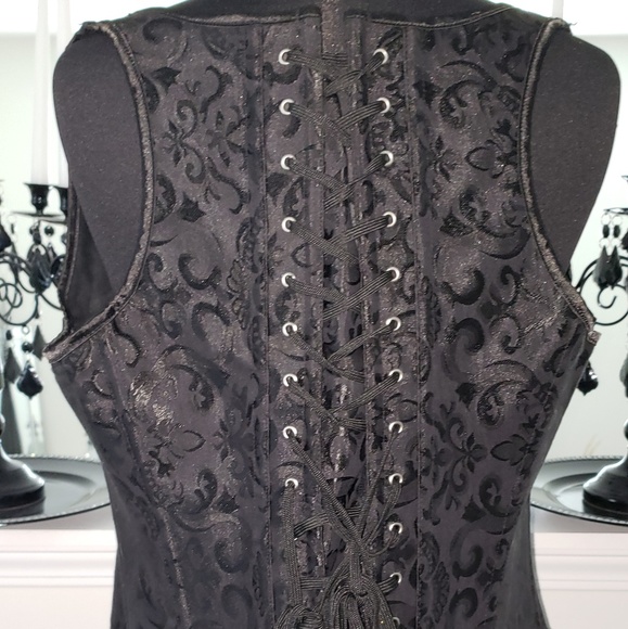 Gorgeous Black Demask Style Corset - Picture 2 of 4